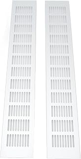 2 Pcs Air Vent Grille Aluminium Alloy Rectangular Ventilation Grill for Cabinet Shoe Cabinet Closet (80 * 500mm)