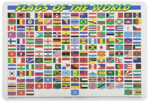 Painless Learning Flags of The World Placemat, Large