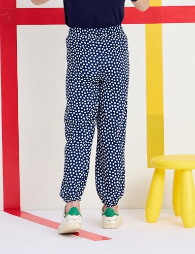 Image of Amazon Brand - Symbol Girls Relaxed Fit Printed Rayon Jogger Pants | Elasticated Waistband | Age 2-14 Years