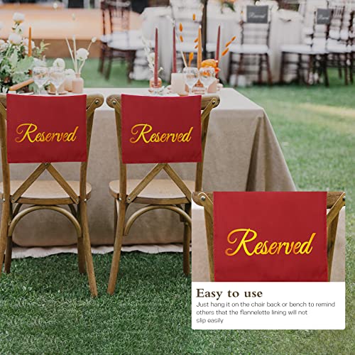 10 Pack Reserved Seating Chair Signs Church Pew Reserved Signs Cloths Placeholder for Wedding, Meeting or Event, 11.81 x 17.72 Inches(Red) by CHENGU - Image 5