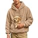 Generisch Winter Hoodie Herren, Hoodie Herren: Mit Großer Haustier-Tasche Freizeit Kapuzenpullover Oversize Mit Kapuze Pullover Für Pet Weicher Langarm Sweatshirt Kapuzenjacke Brown XXL