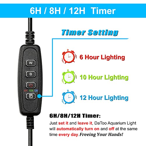 Aquarium-Light-Clamp-Fish-Tank-Light-White-and-Blue-LEDs-3W-Aquarium-Clip-On-Light-with-3-Lighting-Modes-and-TimerDimmer-1-Yr-Warranty