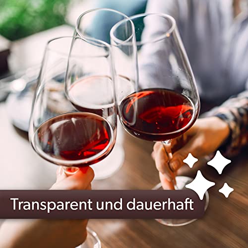 Foto von KADAX Rotweingläser aus Kristallglas, 6er Set, 450ml, schöne Weingläser mit hohe Stiel, Rotweinkelche für zu Hause, Party, hochwertige Qualität, breiter Untersetzer