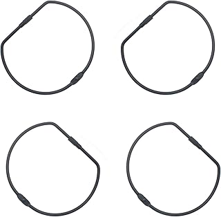 4 Pcs Binding Book Rings 4 Inch D Shaped Key Storage Ring Black Tape Storage Rings for DIY Decoration and Paper Organization