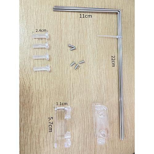 Tutoy 4 Pezzi in Acciaio Inox Acquario Stand per Acqua Alta LED Luce Lampada Pesce Supporto Staffa Sostegno… - supporto per - immagine 4