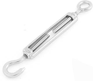 Aexit M5 5mm Fall Protection Thread 12cm Length Adjustable 304 Stainless Steel Eye Restraint Ropes & Lanyards Hook Turnbuckle