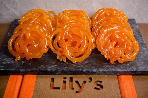 Lily's Indian Vegetarian Cuisine, Jalebi Sweets, Orange Glazed Spirals, 4 PIECE (Approximent Weight-120g)