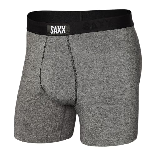 SAXX Underwear Co. Men's Underwear with Pouch Ultra Super Soft Boxer Brief Fly, Salt & Pepper, X-Large