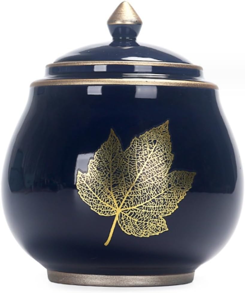 Słoik imbirowy, dekoracyjny, starożytna chińska porcelana, ceramiczny słoik na świątynię z zamkniętymi pokrywkami, do domu, kuchni, jadalni, słoik do przechowywania (rozmiar: 12 x 14 cm, kolor: A)