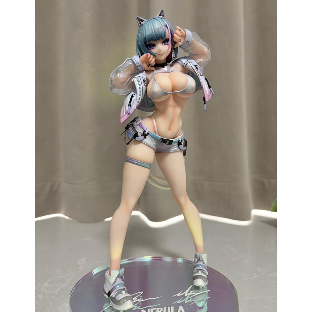 DEXSHUN Kin Mirai Nekomata MIU Figur Anime Manga Illustration Figuren Süße Katzenfrau Modell PVC Anime Statue Sammlerstück Dekoration Geschenk 24cm