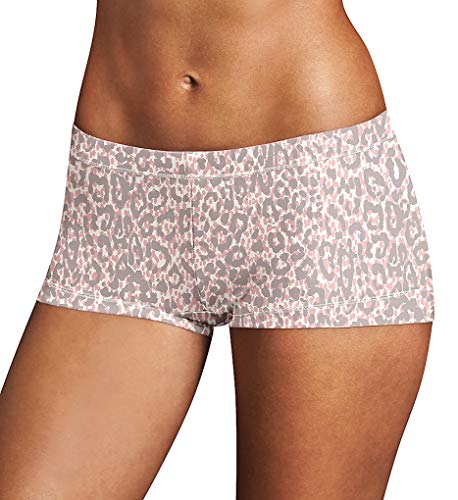Maidenform Women's Dream Microfiber Boyshort Panty 40774 5 Spot Leo Mix Pearl