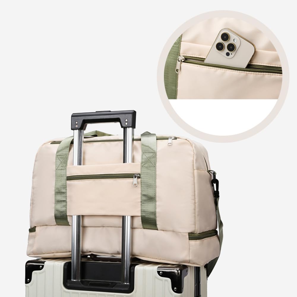 Vllcsla Sports Bag Women 38.4L with Wet Pocket, Shoe Compartment, 50x24x32 cm Large Duffel Travel Bag - Image 4