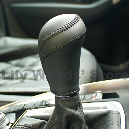Ji Leather Gear Shift Knob Cover For 2006-2010 Audi A3 /2009-2012 Audi A4 /2008-2012 Audi A5 /2005-2011 Audi A6 /2009-2012 Audi Q5 /2007-2011 Audi Q7 /2010-2012 Audi S4 Accessories #TOP1