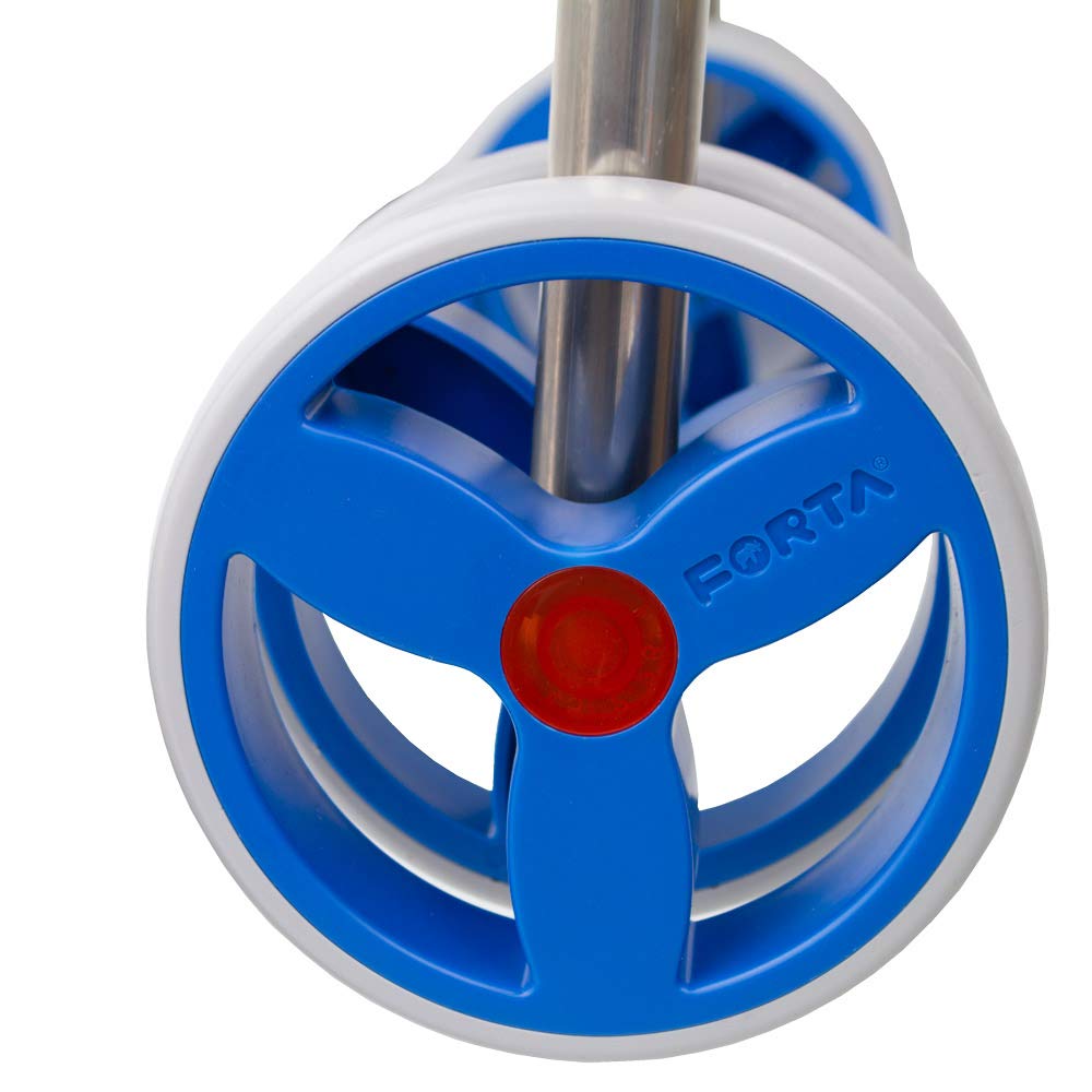 Andador caminador de aluminio plegable con asiento dos ruedas Forta azul