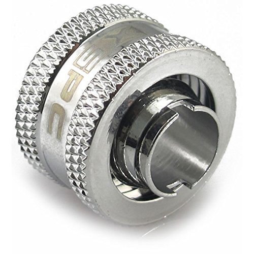 Xspc G1/4" To 3/8" Id, 1/2" Od Compression Fitting V2 For Soft Tubing, Chrome, 4-Pack #TOP1