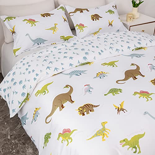 Qjmiaofang Dinosaur Bedding Twin Size For Kids Cartoon Dinosaur Duvet Cover Set Reversible Dinosaur Printed Bed Set For Boys Girls Colorful Dinosaur Quilt Cover With 2 Pillowcases (No Comforter) #TOP1