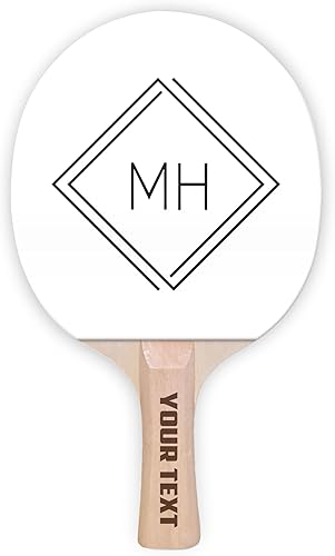 Pala de ping pong personalizada con nombre o iniciales  Elige entre 12 diseños personalizados impresos en goma blanca con baches  Regalo divertido