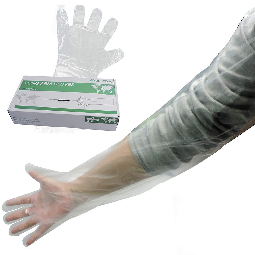 Guantes de inseminación artificiales, desechables, 100 unidades, para exámenes de brazos, multificación, no estériles