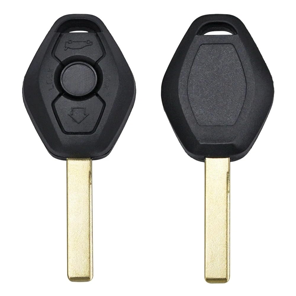 Llave Funda de Coche Mando a Distancia para 434 MHz 3 Botones, Carcasa para BMW CAS2 Serie 5 E46 E60 E83 E53 E36 E38 E39 ID46 Chip HU92