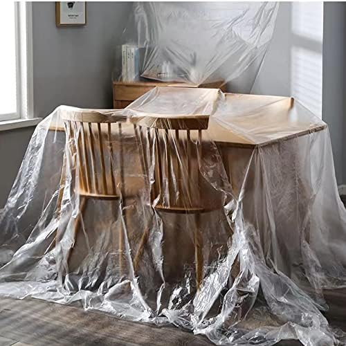 2 PCS Clear Thicker Couch Cover for Pets, Furniture Cover Plastic Storage Bag Heavy Duty Cat Scratch Sofa Cover for Protection Against Cat Dog Clawing, Waterproof Plastic Couch Cover for Moving
