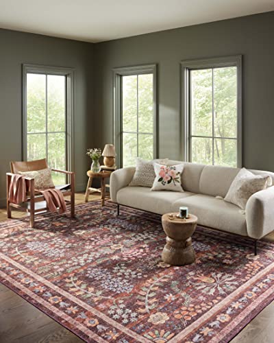 Loloi Rifle Paper Co. Maison Collection MAO-06 Red 5'-0" x 7'-6", .19" Pile Height, Area Rug