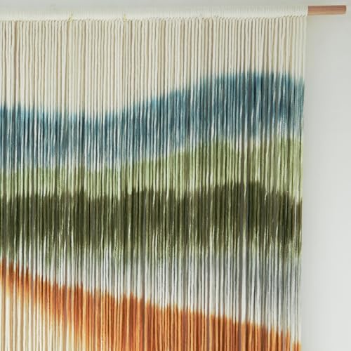 Image of IOWER Macrame Wall Hanging Dip Dye Mountain Wall Art Large Boho Fiber Macrame Wall Decor for Bedroom Living Room Nursery Wedding Backdrop 57 inch W x 35 inch L
