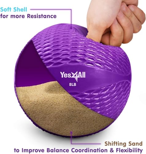 Image of Yes4All Weighted Toning Balls for Exercise, Soft Medicine Balls for Exercise, Pilates, Yoga, Balance, Flexibility, 2-10lbs