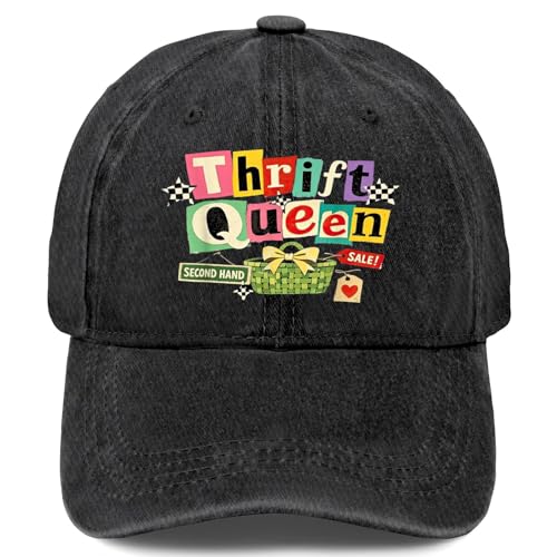 Thrift Store Queen Thrifting Hats for Women Stylish Washed Distressed Baseball