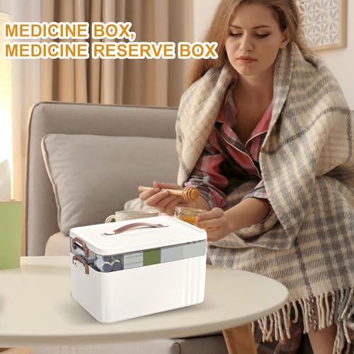 Organisateur de médicaments multi-niveaux avec bac transparent grand volume 1255g