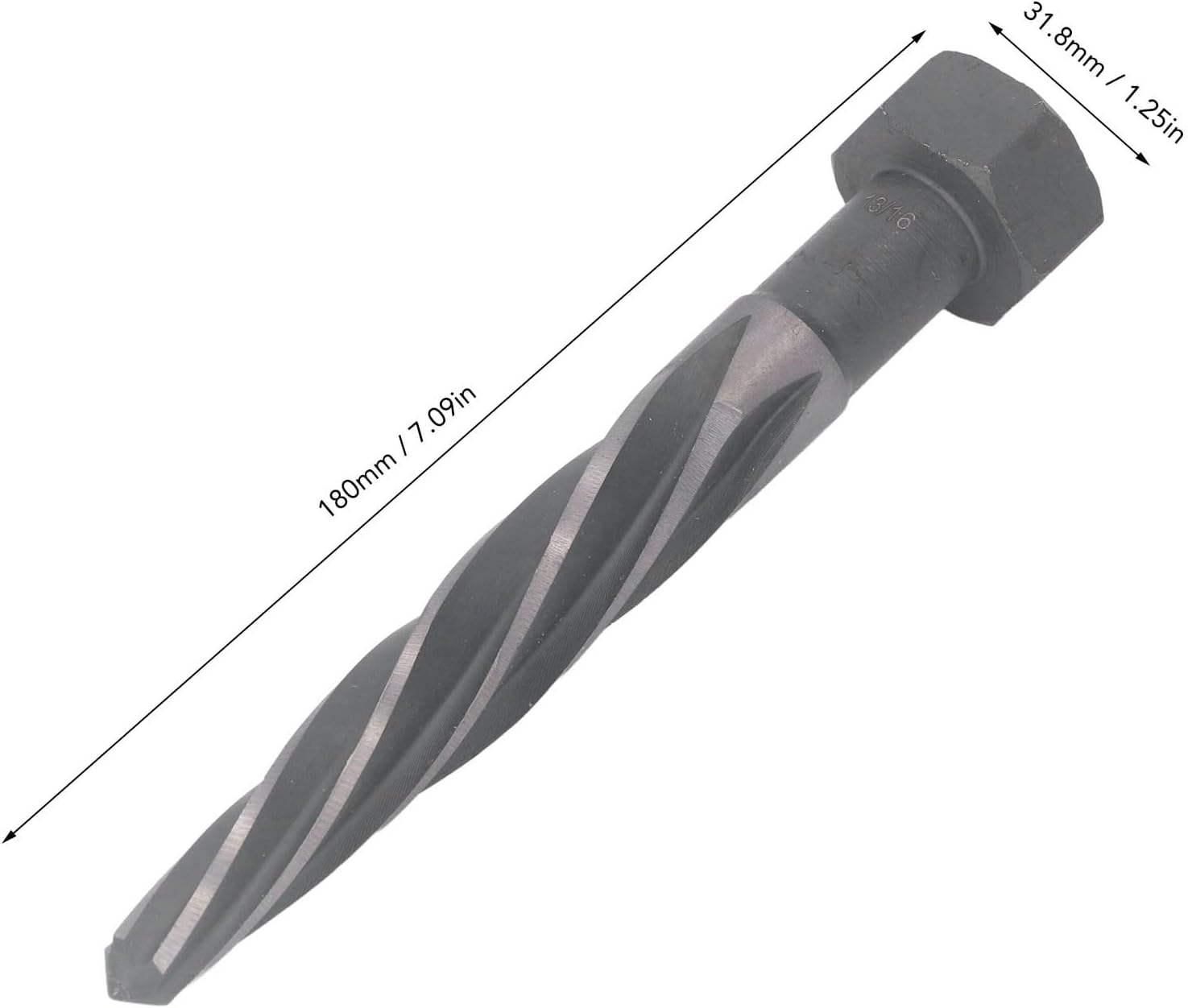 Hex Shank Reamer, Spiral Flute Hex Shank Reamer 13/16in 5 Spiral Flute HSS6542 M2 HSS Aligning Reamer Steel Plate Reamer Reamer Tool for Auto Steel Plate Aligning