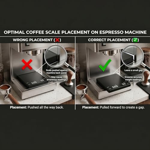 CULIKEM Espresso Scale with Timer and Glass Mirror Design