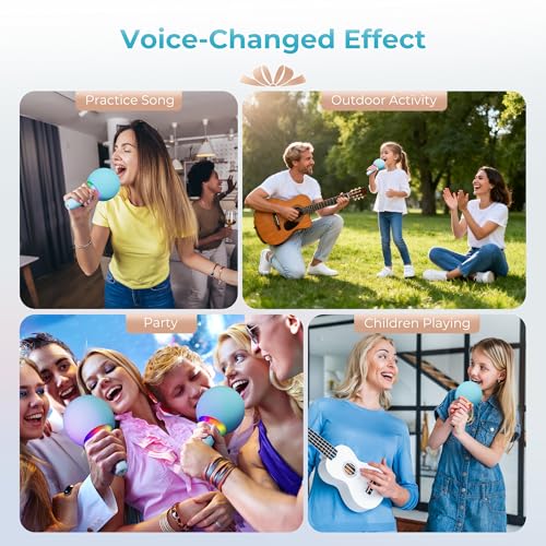 Wireless Kids Karaoke Microphone Karaoke Mic Speaker with LED Light - image 8