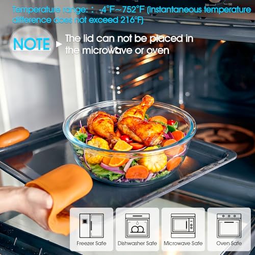Tazón de Vidrio Borosilicato 6 QT con Tapa Ventilada miniatura 5