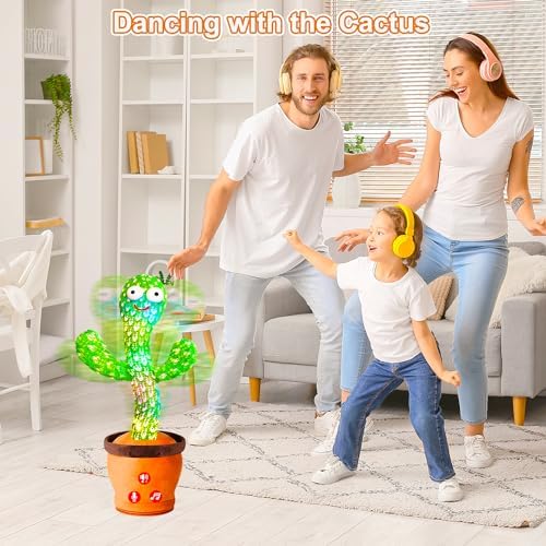 Baby Toys Interactive, Dancing Talking Cactus Toy Volume Adjustable, Singing Mimicking Repeating Recording, Funny Cactus Sings 50+ English Songs, Toys for Baby Toddler, 1 Year Old Gifts for Boys Girls - 5