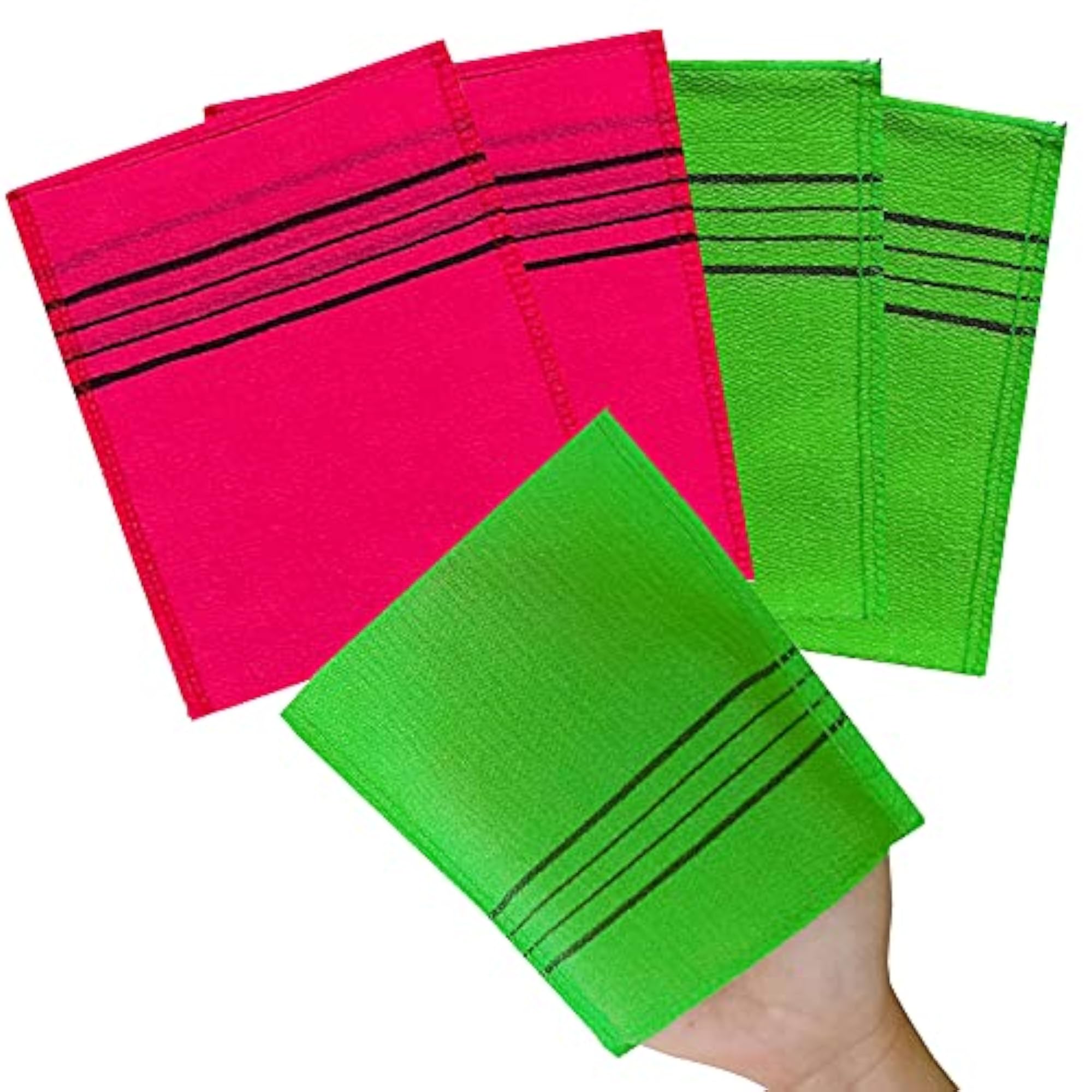 Korean Exfoliating Bath Washcloth Mitt, Pack of 4