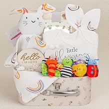 Baby Gift Set,Baby Shower Gifts,New Mom Gifts for Women, 0-6 Months for Newborn Essentials Infant Rattle Socks,Blanket Onesies Baby Gift Basket for Girls Boys