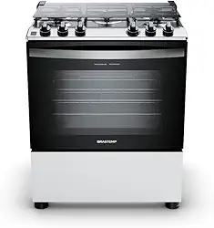 Fogão Brastemp 5 Bocas Com Botões Removíveis e Exclusivo Aro Protetor BFS5NDB - Bivolt