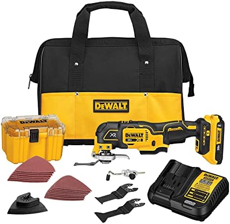 DEWALT 20V MAX XR Multi-Tool Kit, Oscillating Tool, 6-Speed, Quick Blade Change for Multi-Tool Needs, Cordless (DCS356D1)