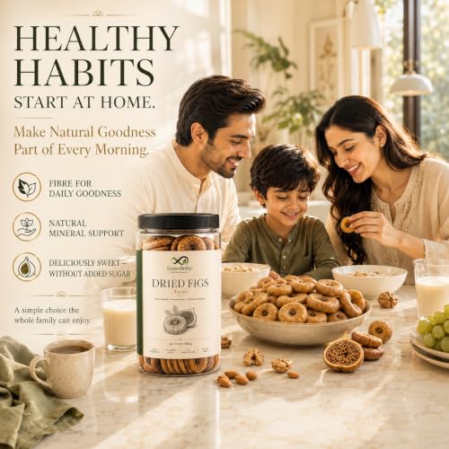 Image of GreenFinity Premium Anjeer 500g | Whole Dried Figs | Naturally Sweet & Soft | High Fibre Dry Fruit | Healthy Snack for Daily Use | Fresh Resealable Pack