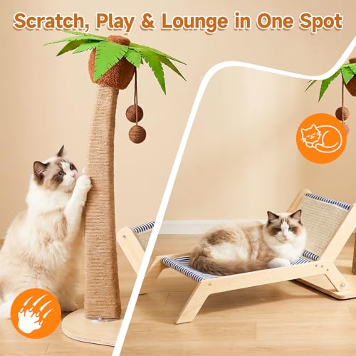Rascador para gato torre con silla lounge 29.5 pulgadas miniatura 2