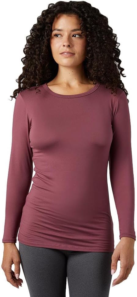 32 Degrees Heat Women’s Lightweight Baselayer Crew Top – Thermal Long Sleeve Shirt for Winter Layering