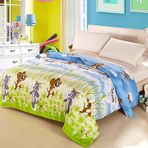 HOLY HOME Kid's Bedding Cartoon Cat & Mouse Duvet Cover Set 3 Pieces