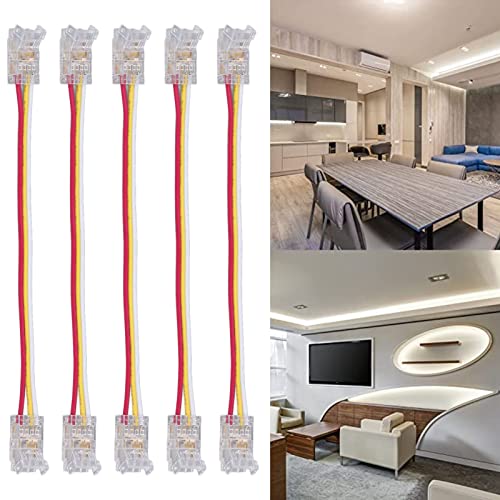 8Mm Connectors For Cob Led Strip Lights 3 Pin, 10Pcs Transparent Gapless Connector For Home Party Office #TOP6