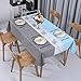 Qucover Tischdecke Plastik Wasserdicht Rechteckige Tischwäsche Wasserabweisend 140x220cm PVC Tischtuch Grau Blau Dekoration für Küche Gartentisch Balkon Outdoor