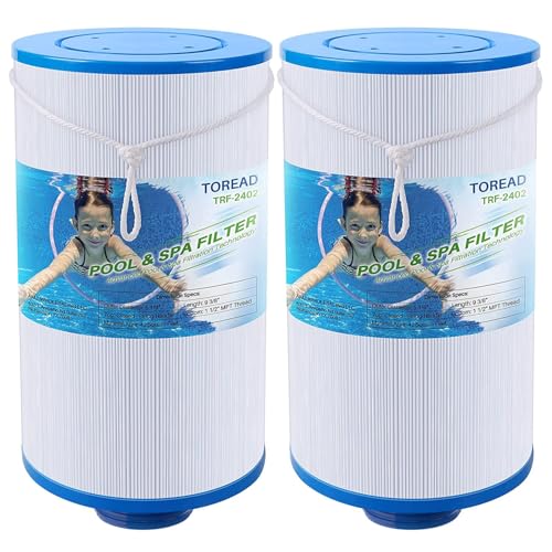 TOREAD Spa Filter Replaces Watkins 303279 FC-2402 PFF42TC-P4 78460 Lifesmart Freeflow AquaTerra Hot Tub Filters 1 1/2 MPT Thread Fine Thread 2 Pack