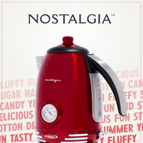 Nostalgia Retro Stainless Steel Electric Kettle (Red)