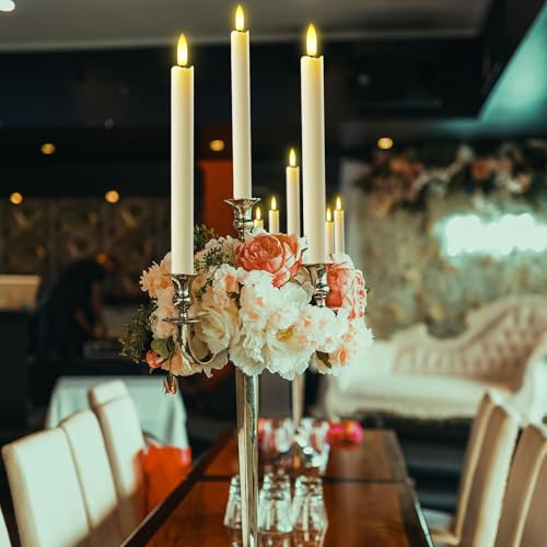 Bougies coniques LED scintillantes pour décoration de table de Noël