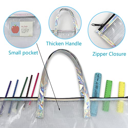 Transparent Art Portfolio Carry Bag Multipurpose Zippered Artist Portfolios Case Tote Drawing Board Poster Storage Bag with Pocket for Transport Storage Painting Sketching Drawing Art Supplies