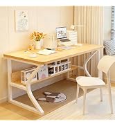 Amazon | パソコンデスク 組立簡単 幅80cm 北欧風 木製 勉強机 省