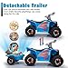 TOBBI 6V Ride On ATV with Trailer,4 Wheeler Electric Quad Vehicle for 3-6 Year,Electric Ride On Toy w/Music,Bluetooth,Safety Belt,Battery Powered 4-Wheeller Quad Car Toy